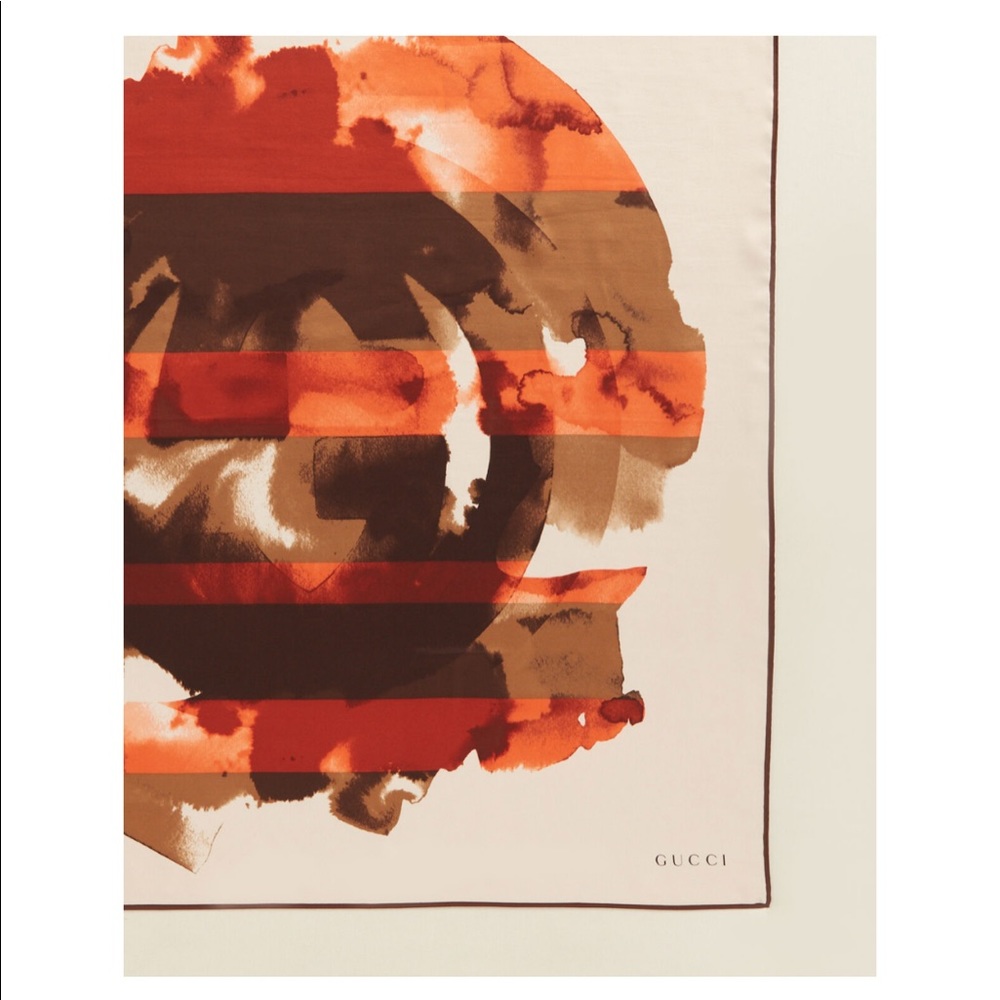 Gucci Pink Logo Silk Scarf!